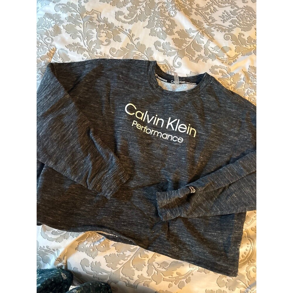 Dark Gray Heathered Calvin Klein Performance Crewneck Sweatshirt